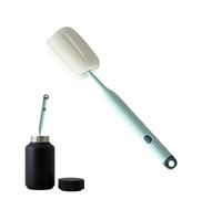 Brosse pour bouteilles - Nettoyeur à long manche de 1,97 x 1,97 x 10,83 pouces, tête flexible qui ne raye pas, ABS bleu clair | Lavage de verres de vin, tasse de lait, biberons