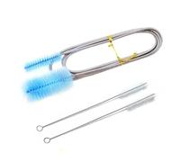 Brosse pour canalisation Brosse de vidange Flexible, nettoyage paille, Double tuyau avec manche Long, nettoyeur poils en Nylon Pour le nettoyage(1pcs Blue set)