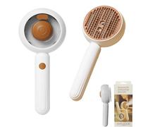 Brosse pour chat, à poils longs et courts, ultra silencieuse/lumière bleue, stérilisée, brosse à vapeur pour chien et animaux de compagnie, peigne de massage pour enlever les poils lâches (café)