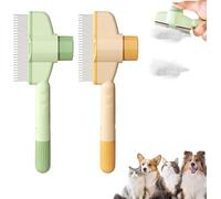 Brosse pour Chat,Brosse Attrape Poils pour Chat,Brosses Activ Pet,Brosses Poils Char Activ Pet,Peigne pour Chats,Peigne Autonettoyant Brossede Toilettage pour Animaux de Compagnie (Jaune+Vert)