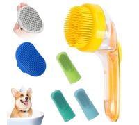 Brosse pour chat et chien - Shampooing pour animaux de compagnie - Brosse de bain pour chien - Bains pour chien - Frotter après les poils courts - Accessoire de soin pour laver les dents de massage