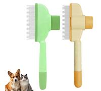 Brosse Pour Chat Poil Court,Peigne Chats Poil Long,2 Article Peigne Chats Anti Puce Autonettoyante,Brosse Chat Avec Boutons De Déverrouillage