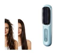 Brosse pour Cheveux Courts Brosse, Un Volume Coiffe en 2 Minutes, 3 Réglages De Température, Chauffage Rapide (Bleu)