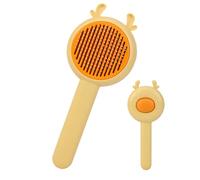 Brosse pour chien pour enlever les poils - Peigne de massage 2 en 1 avec bouton de déclenchement - Peigne de massage pour chat - Pour la maison, le salon et les déplacements, ainsi que chez le