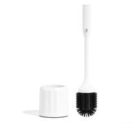Brosse pour cuvette de toilette, 40,6 cm, poils en forme de U pour un nettoyage en profondeur, ouverture automatique du couvercle, pas d'espace mort, solution hygiénique de salle de bain