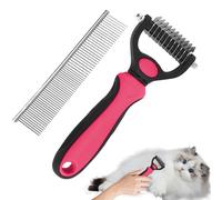Brosse pour enlever les nœuds de chat, peigne pour chien pour nœuds - Peigne de toilettage pour chat pour nœuds de cheveux | Brosse ergonomique en acier à rangée droite à dents denses double face