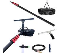Brosse pour fenêtre 3,6-10,8 m, Perche, Tuyau d'alimentation, Alimentation en Eau, Panneau Solaire télescopique Extensible, kit d'équipement pour véranda, Toit (5,4 m)