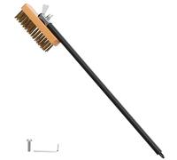 Brosse pour four à pizza, 56 cm, avec grattoir en acier inoxydable, poils en laiton et poignée en alliage d'aluminium, robuste et durable, accessoire pour four à pizza Ooni, Gozney, Blackstone et