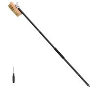 Brosse pour four à pizza, 56 cm, avec grattoir en acier inoxydable, poils en laiton et poignée en alliage d'aluminium, robuste et durable, accessoire pour four à pizza Ooni, Gozney, Blackstone et