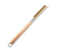 Brosse pour Four à Pizza avec Grattoir, Manche Long 55,5cm, Nettoyage en Laiton pour Fours d'Extérieur, Anneau de Suspension, Facile à Installer