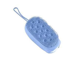 Brosse pour le corps en silicone - Appareil de massage exfoliant double face de 2,95 pouces - Brosse de bain douce avec poils doux - Brosse de nettoyage pour le dos, les bras, les épaules, le cou