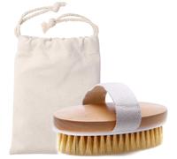 Brosse pour le corps et sac de rangement, brosse exfoliante en poils naturels pour enlever les toxines de la peau morte, la cellulite, le traitement, améliorer les fonctions lymphatiques, exfolie