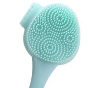 Brosse pour le visage, brosse en silicone normale douce avec poche pour masque bricolage bâton de mélange brosse de nettoyage de maquillage(All green double-end knife type)