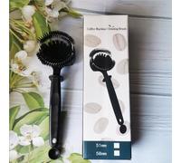 Brosse pour machine à expresso avec poils en nylon amovibles et extrémité cuillère pour une mesure précise de l'agent de lavage à contre-courant (58 mm)
