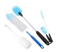 Brosse pour Nettoyer les Biberons 4 Pièces en Acier Inoxydable Pp Bleu | Nettoyage Délicat des Parties Fines, Rangement Pratique, pour Tasse et Biberon