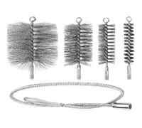 Brosse pour nettoyer les tuyaux pour chaudières en acier inoxydable | outil complet ignifuge débloqueur de 150 mm | Kit de nettoyage flexible ignifuge pour cheminées, chaudières, conduits de fumée