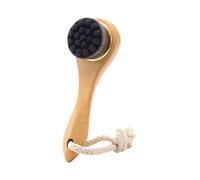 Brosse pour peau sèche : velours fin, épurateur de brossage à sec, application polyvalente | Manche en bois à poils naturels, outil de massage exfoliant pour peau brillante, hommes