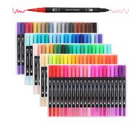 Brosse Pour Peindre Peinture Papeterie Feutres 100 couleurs Stylo aquarelle à double extrémité comme cadeau Lavable Beaux Arts