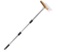Brosse pour Pierre À Pizza | Nettoyant pour Pierre À Pizza avec Grattoir Et Manche Long,Outils Entretien Cuisine pour Friteuse Cuisine Pro Extérieur Famille