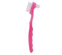 Brosse pour Prothèses Dentaires à Double Face, Détartreur Portable (PINK) | Brosse de nettoyage de fausses dents, brosse à dents pour prothèses dentaires à poils souples pour les voyages à domicile