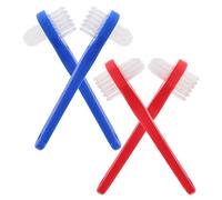 Brosse pour Prothèses Dentaires Portable à Double Tête 4 Pièces Pp | Format Compact, Usage Maison et Voyage, pour Adultes Porteurs de Dentier