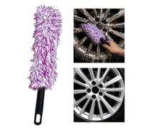 Brosse pour roue de voiture 41 cm Poils en microfibre douce Fournitures de | Brosse de nettoyage de jante pour motos, camping-cars, camions, véhicules, moyeux de jantes, grilles
