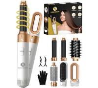Brosse pour sèche-cheveux Fleau Beauty - Édition PRO - Multistyler - Airstyler - Hairwrap - Brosse à friser - Sèche-cheveux - Coiffeur - Ensemble 6 en 1 (Blanche)