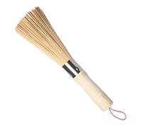Brosse pour Wok - Brosse à frotter Wok en bois - Brosse ergonomique avec anneau pivotant pour cuisine multifonction