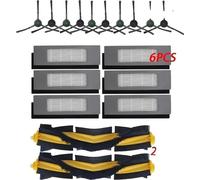 Brosse principale/latérale, 6 filtres, 2 sacs à poussière, 10 brosses latérales, 18pcs