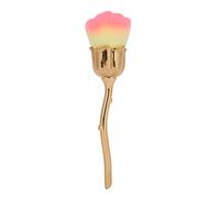Brosse professionnelle de dépoussiérage pour nail art, brosse pour fard à joues en poudre libre en forme de rose avec tête rotative en fibre synthétique pour salon de beauté,