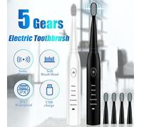 Brosse Puissante À Dents Rechargeable Par Usb Électrique À Ultrasons,Appareil De Brossage Électronique Lavable Pour Blanchiment De Dentition, Blanc