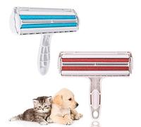 Brosse Ramasse Enlève Poils, NALCY 2 Pcs Brosse Anti Poils Animaux Chat Chien, Rouleau à Poils d'animaux, Brosse de Nettoyage Magique Réutilisable pour Coussin, Canapé, Voiture, Lit