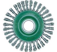 Brosse ronde D.115mm épaisseur de fil 0,5mm VA 6mm 15000min-¹ LESSMANN