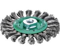 Brosse ronde D.125mm épaisseur de fil 0,50mm VA lisse 14mm 12500min-¹ 1 LESSMANN 473817