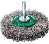 Brosse ronde D.80mm arbre 6mm épaisseur du fil 0,3mm VA 19mm 15000min-¹