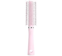 Brosse Ronde de Coiffage pour Brushing, Volume et Lissage des Cheveux | ABS Rose, Adaptée aux Franges Couches, Compacte pour Voyage, Usage Salon ou Quotidien