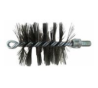 Brosse ronde en acier à hélice avec crochet et goupille fileté pour tuyaux de poêle et de nettoyage de cheminée (Ø 90 mm)