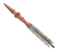 Brosse Ronde en Bois pour Coiffage, Résistante à Chaleur, Marron | Format Mini, Poils en Acier Inoxydable, Réduit la Casse, Embout de Précision pour Hommes et Femmes