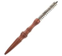 Brosse Ronde en Poils de Sanglier, Mini Modèle pour Cheveux Courts | Poignée Bois Couleur Coffee, Embout de Précision, Structure Acier Inoxydable, Format Portable pour Coiffage