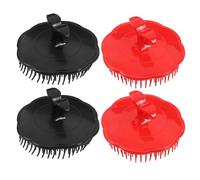 Brosse Ronde Massage Cuir Chevelu 4 Pièces en Plastique PP | Démêlage Doux, Mousse Riche au Shampoing, Design Rond Ergonomique, Usage Bain, Format Portable