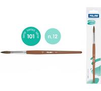 Brosse ronde Milan pour écoles série 101 n° 12 en étui avec accroche marron