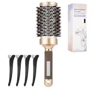 Brosse ronde pour brushing, grande brosse ronde avec poils de sanglier et poignée antidérapante, brosse ronde professionnelle pour coiffer, améliorer la texture des cheveux, boucler, sécher et lisser