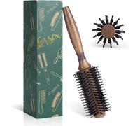 Brosse ronde pour démêler, lisser et sécher, poils de sanglier Brosse à cheveux ronde avec poils en nylon pour coiffer les boucles (Intérieur 40mm/ extérieur 70mm)