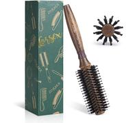 Brosse ronde pour démêler, lisser et sécher, poils de sanglier Brosse à cheveux ronde avec poils en nylon pour coiffer les boucles (Intérieur 40mm/ extérieur 70mm)
