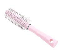 Brosse Ronde Rotative Rose en ABS pour Volume, Racines et Frange | Compacte, Finition Coiffure, Voyage, pour Cheveux Courts, Lissage Soufflé, Dotes Rondes et Lisses
