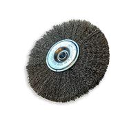 Brosse rotative circulaire métallique sur tige Ø 125 mm | Fil inox souple Ø 0,20 mm | Epaisseur 12 mm | 2 rangs | Pour perceuse ou visseuse à mandrin | Kibros 2612IV12