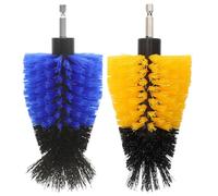 Brosse Rotative de Nettoyage Acier 2 pièces, pour Perceuse et PP | Installation Rapide, Action Motorisée, Adaptée aux Douches, Sols de Garage, Bateaux, Ponts et Voitures