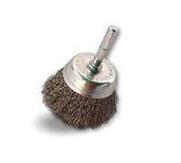 Brosse rotative métallique coupe Ø 50 mm | Sur tige Ø 6 mm | Fil inox Ø 0,30 mm dur | Pour perceuse ou visseuse à mandrin | Kibros 2550IT