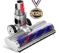 Brosse rotative motorisée - Compatible avec Dyson V7 V8 V10 V11 V15 - Turbo Brush Squeegee Buse électrique - Entraînement direct - Accessoires - Brosse à sol avec 4 lampes LED pour tapis et sols durs