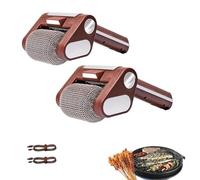 Brosse rotative rechargeable avec lumière LED, tête amovible en acier inoxydable, 350 tr/min pour barbecue extérieur, passe au lave-vaisselle